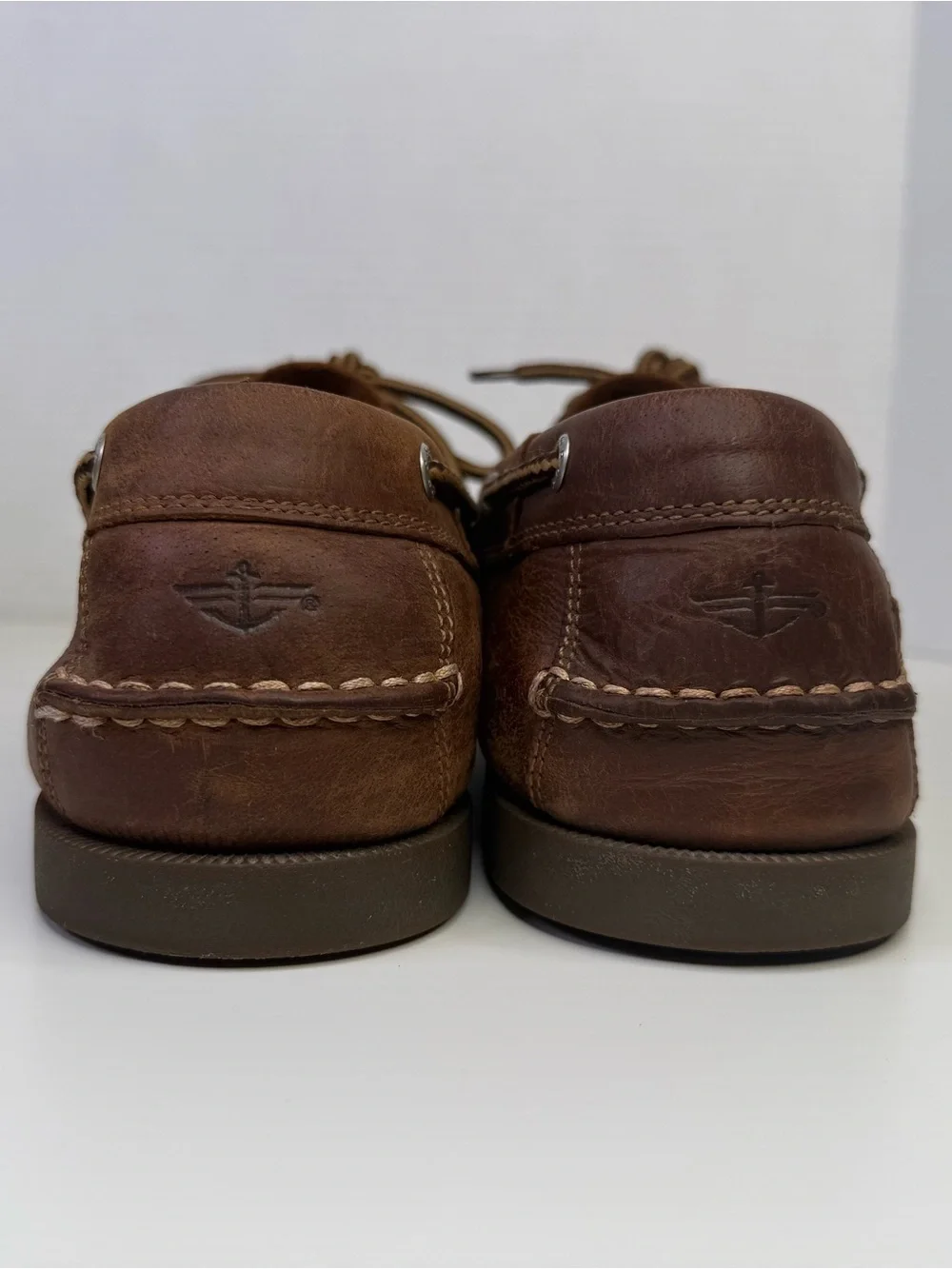 Dockers Mens Vargas Loafers Brown Leather Classic Lace Up Boat Shoes Size 11.5W